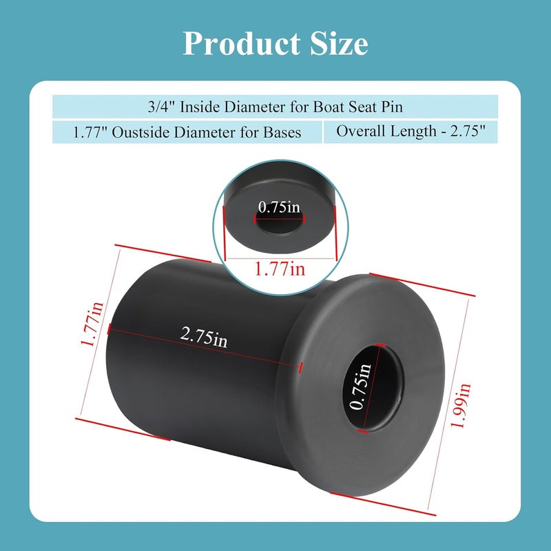 WFCYX SP-14000 Boat Seat Rod Adapter Bushing, Converts 1.77 Inch Bases Accepts 3/4 Inch Boat Seat Pin Post, Fits for Attwood Swivl-Eze SP14000 Series 3/4 inch Pin Boat Seat Pedestal Kit - Image 5